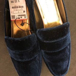 NWT Zara Trufaluc Velvet Loafers, Size 40 (9)